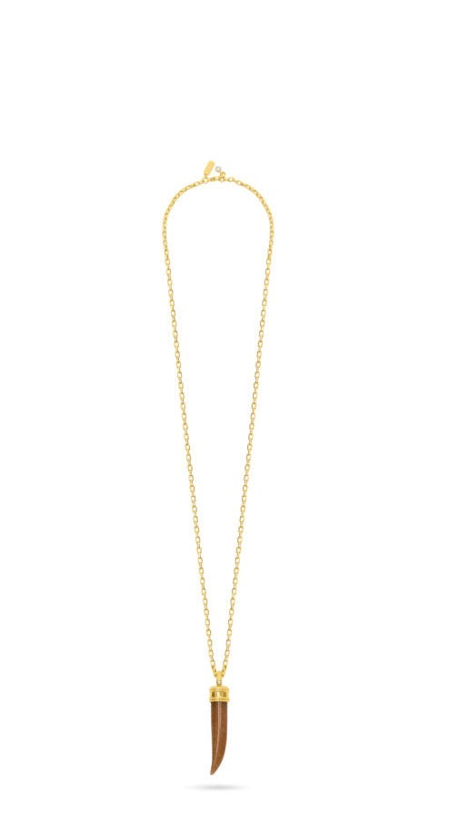 Talis Chains Tusk pendant necklace - Smokey quartz