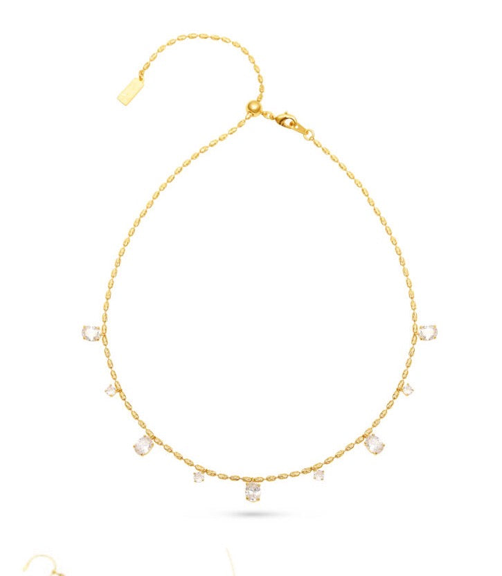 Talis Chains adjustable Cubic Zirconia necklace - gold