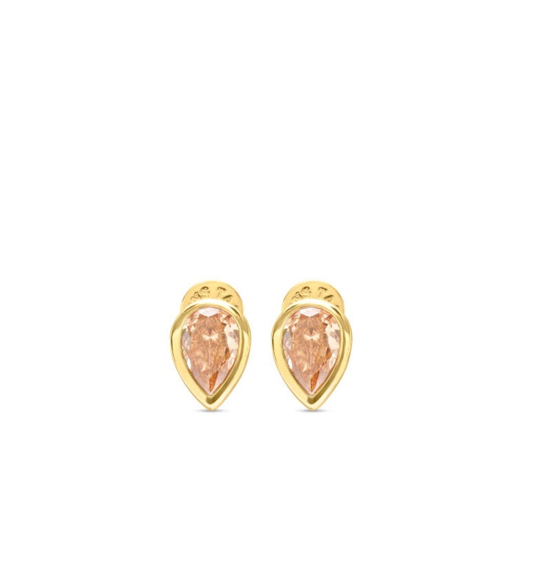 Talis Chains large pear drop earrings - olive + champagne