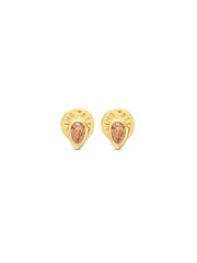 Talis Chains mini pear drop stud earrings - olive + champagne colourwars