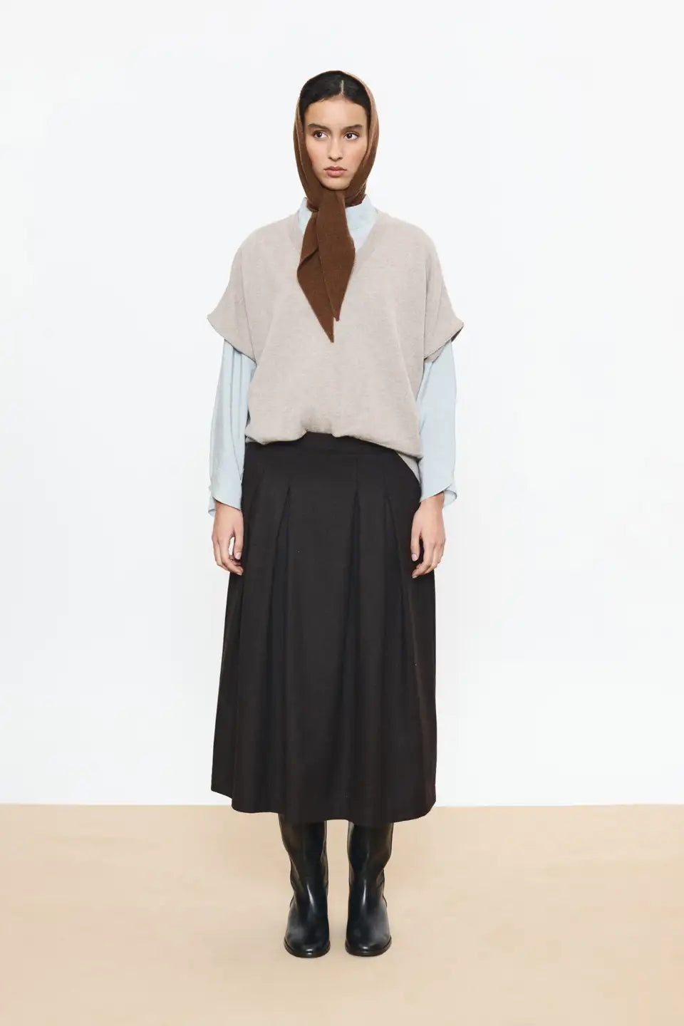 Beatriz Furest College wool skirt - brown