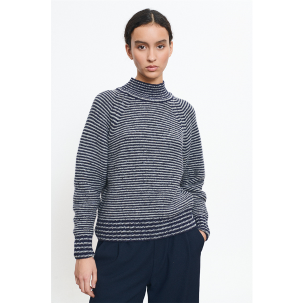 Beatriz Furest Emily striped jumper - navy / grey
