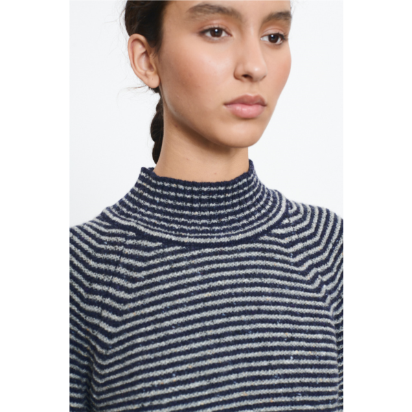 Beatriz Furest Emily striped jumper - navy / grey