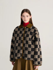 Bobo Choses check Borg jacket