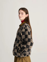 Bobo Choses check Borg jacket