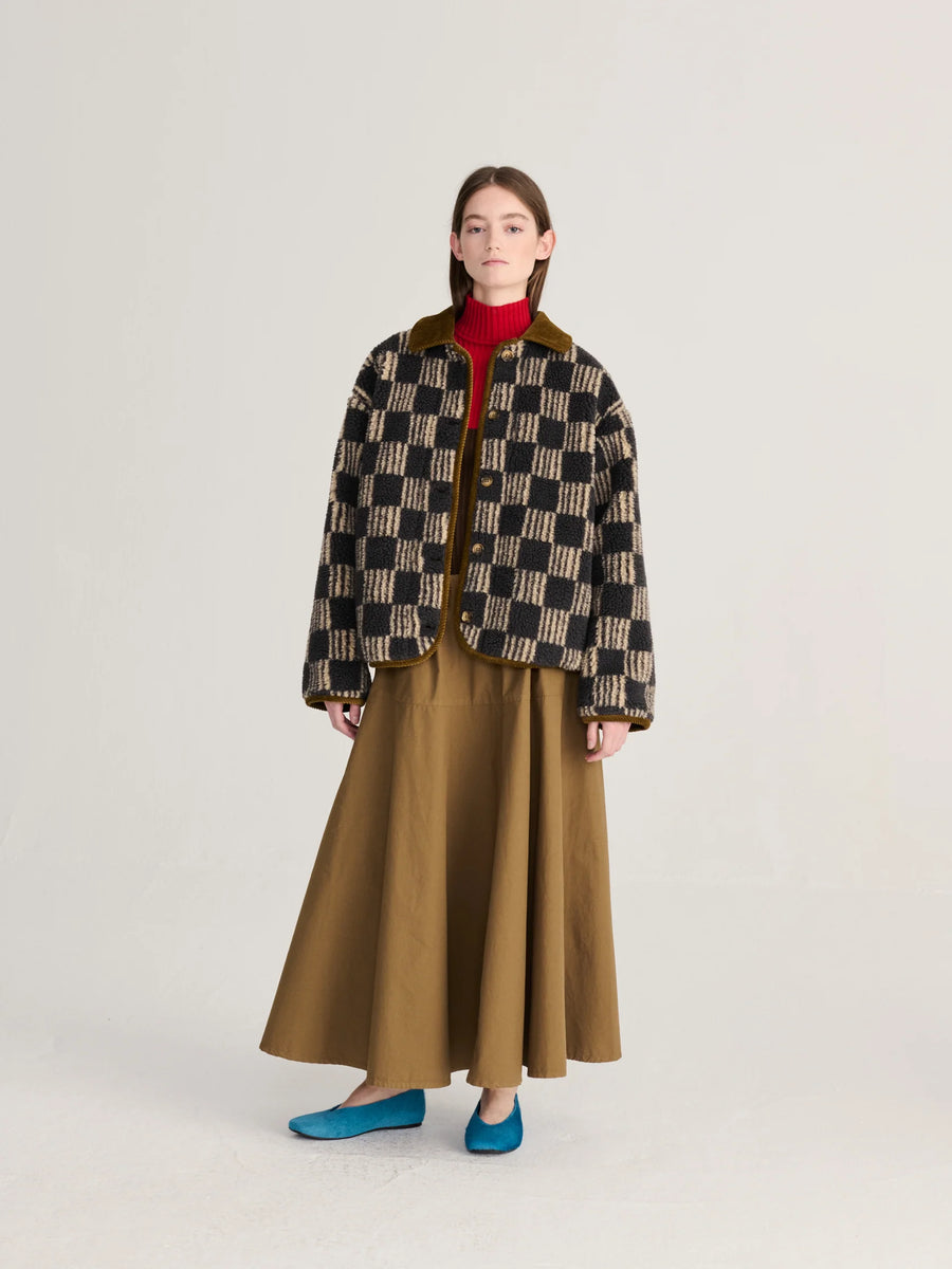 Bobo Choses check Borg jacket