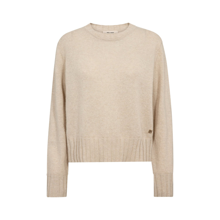 Mos mosh cashmere Moira crew neck jumper - Oxford tan