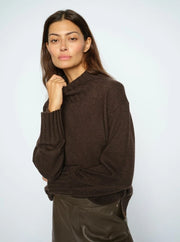 Mos mosh cashmere Aima high neck jumper - delicioso (chocolate)