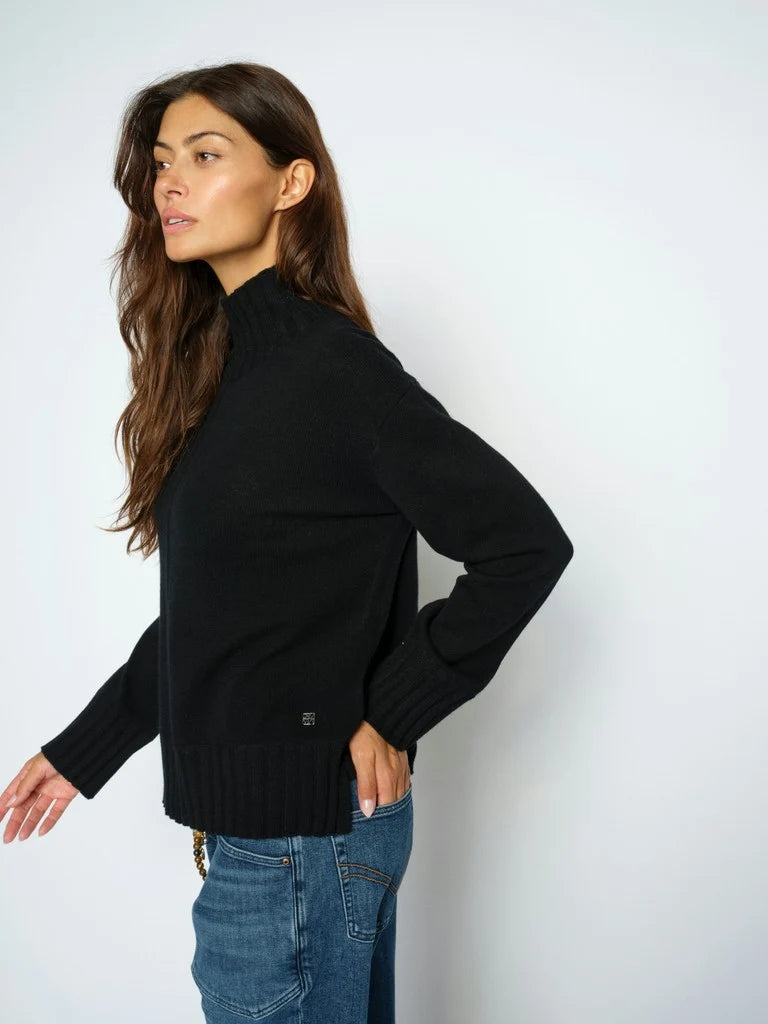 Mos Mosh Aima cashmere high neck jumper - black