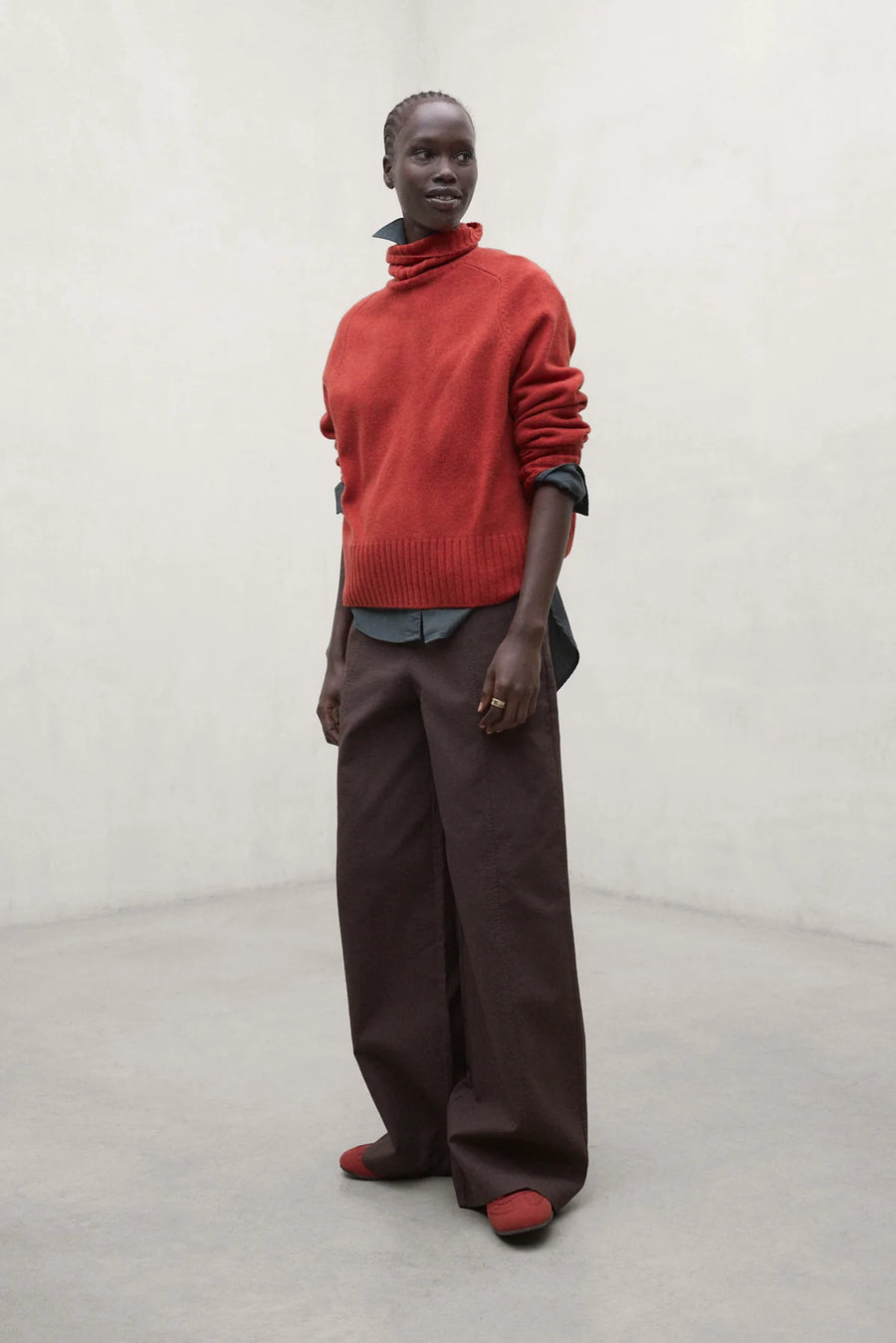 Ecoalf Caqui roll neck jumper - dark orange