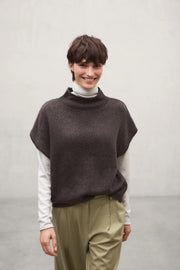 Ecoalf Castelly sleeveless knit top - dark chocolate