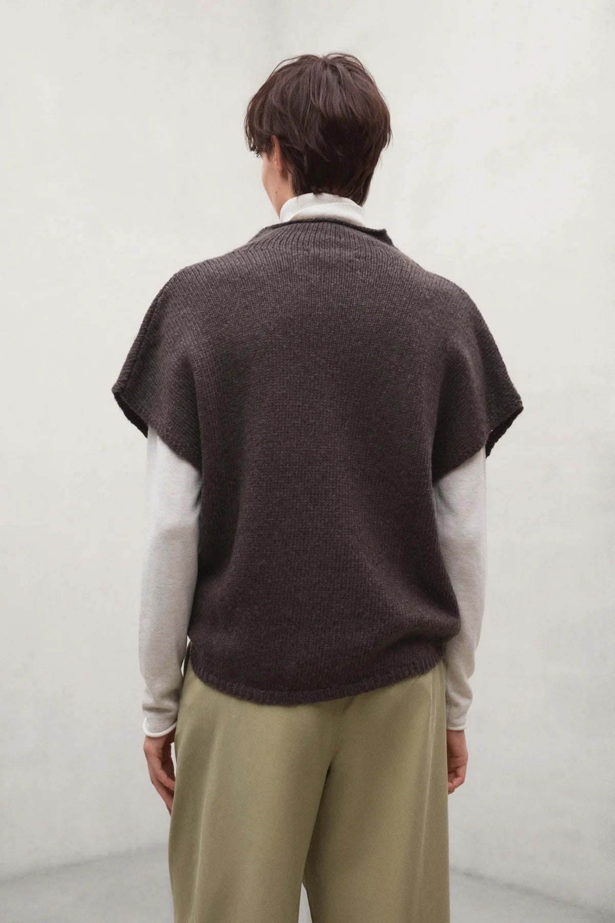 Ecoalf Castelly sleeveless knit top - dark chocolate