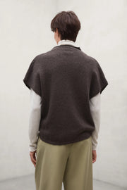 Ecoalf Castelly sleeveless knit top - dark chocolate