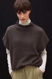 Ecoalf Castelly sleeveless knit top - dark chocolate