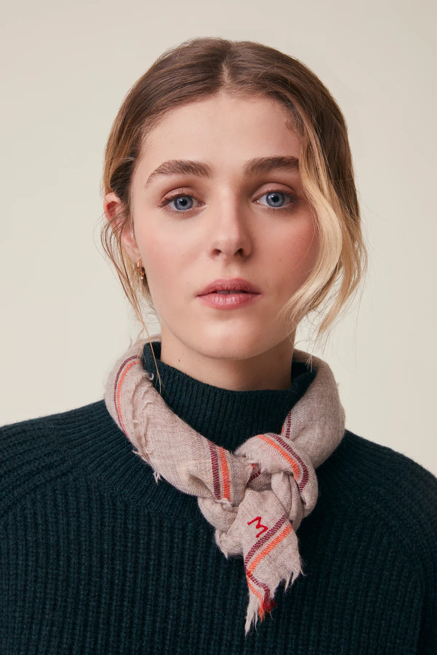 Moismont Chelsea wool embroidered square scarf - 2 colours