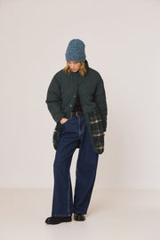 Indi & Cold padded panel coat - dark green