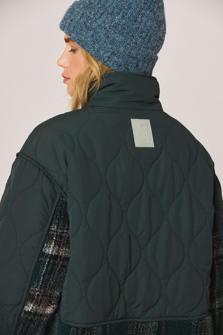 Indi & Cold padded panel coat - dark green
