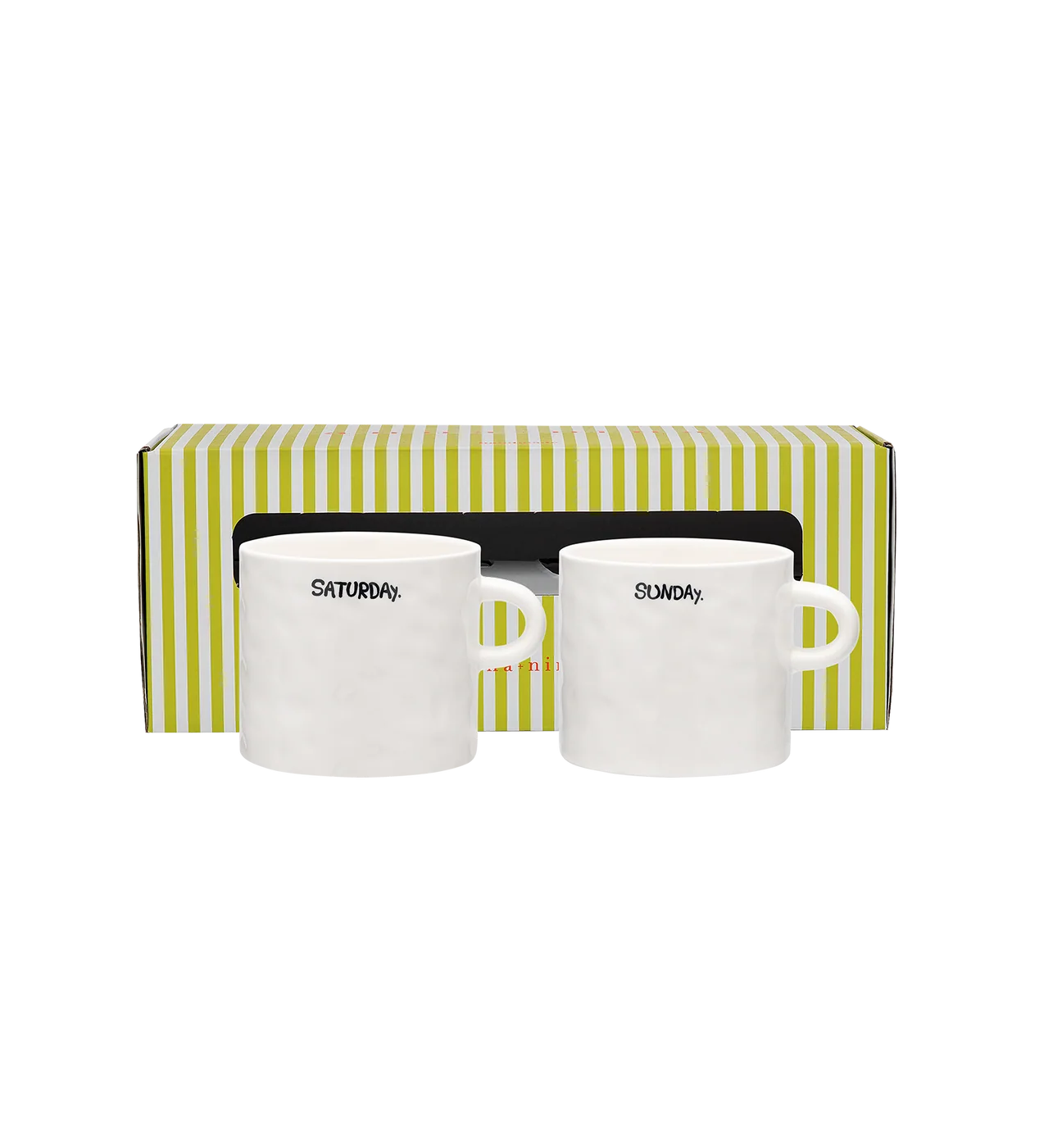 anna + nina Weekend tea mug set of 2 mugs - white