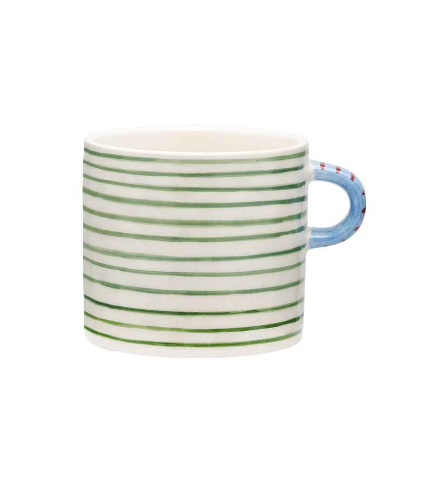 anna + nina Archie tea mug - green stripes