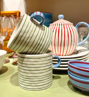 anna + nina Archie tea mug - green stripes