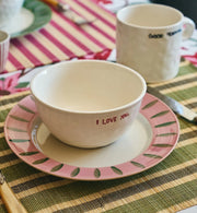 anna + nina rosebud breakfast plate - pink