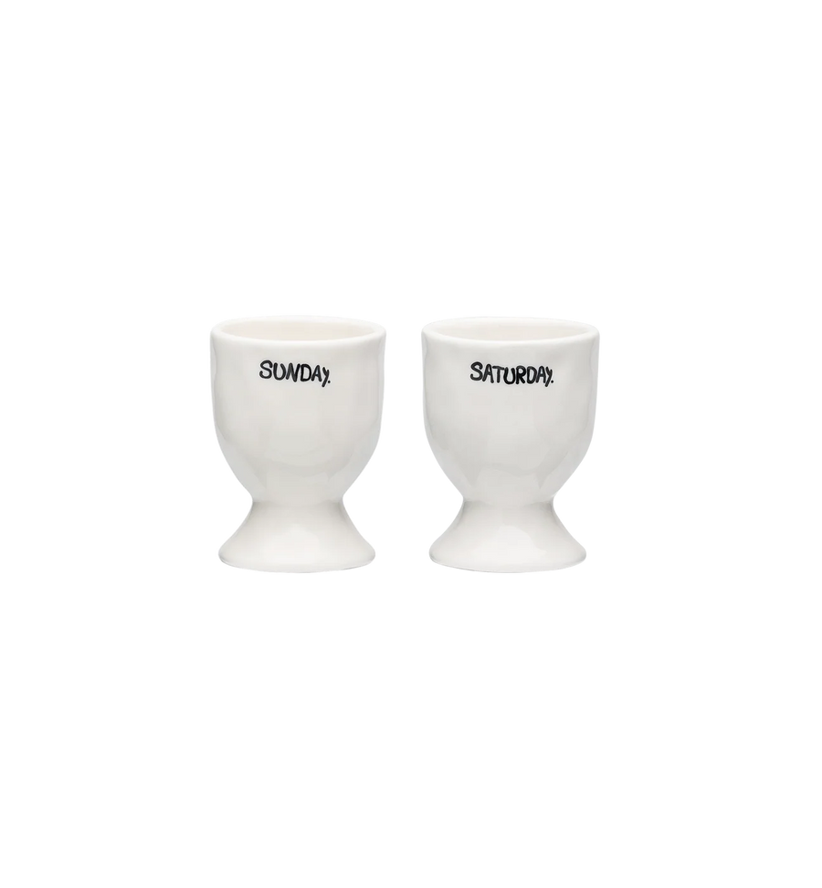 anna + nina weekend set of 2 egg cups - white