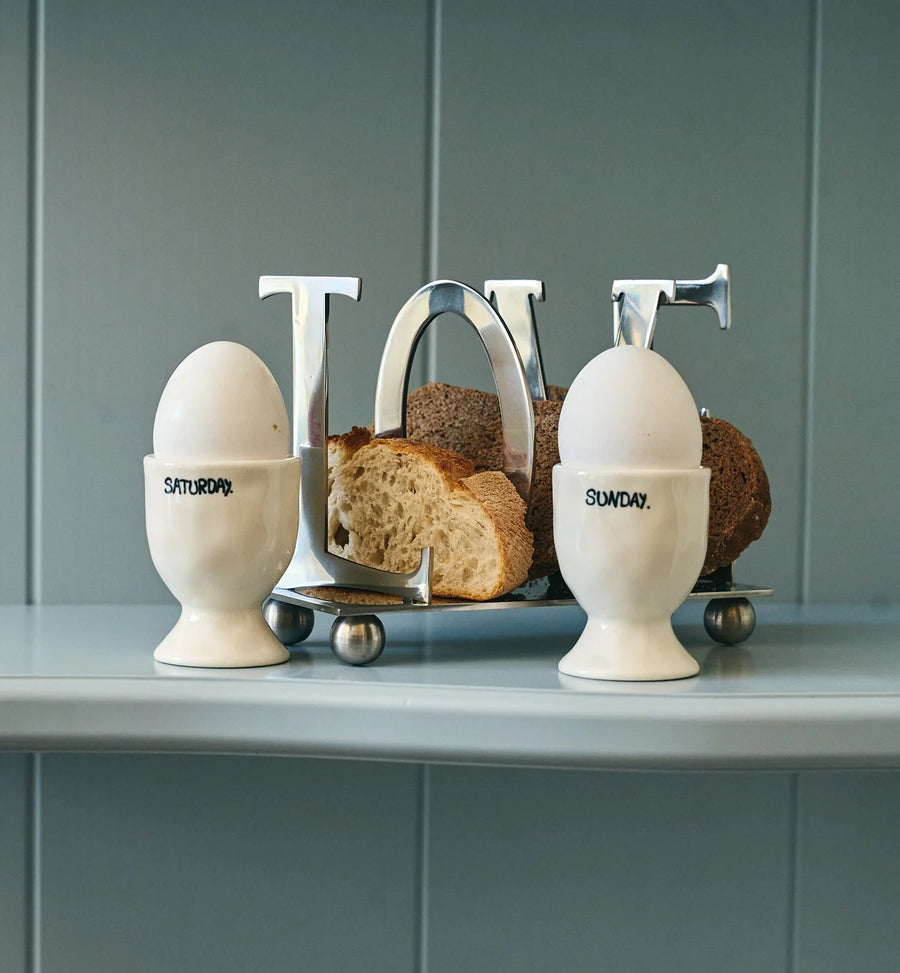 anna + nina weekend set of 2 egg cups - white
