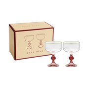 anna + nina Harper set of 2 cocktail glasses - red stems