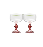 anna + nina Harper set of 2 cocktail glasses - red stems