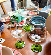 anna + nina Evy set of 2 cocktail glasses - green stems