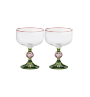 anna + nina Evy set of 2 cocktail glasses - green stems