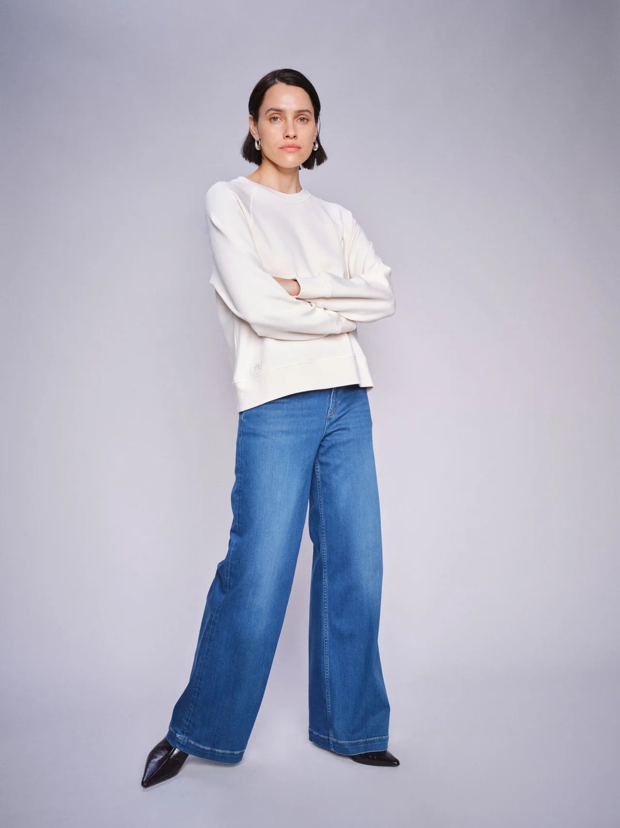 Mos mosh Dara delux wide leg jean - mid blue