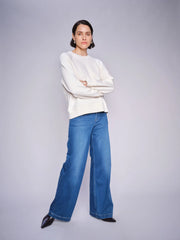 Mos mosh Dara delux wide leg jean - mid blue