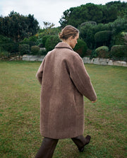 Yerse long shearling coat - brown