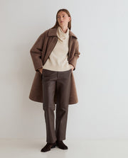 Yerse long shearling coat - brown