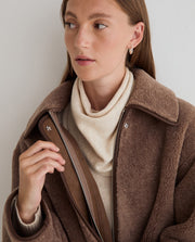 Yerse long shearling coat - brown
