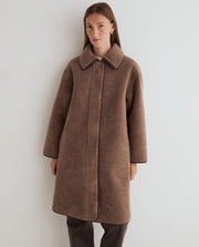 Yerse long shearling coat - brown