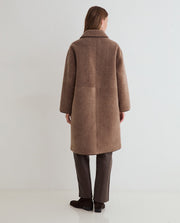 Yerse long shearling coat - brown