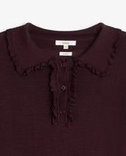 Yerse collared knit top - dark maroon