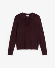 Yerse collared knit top - dark maroon