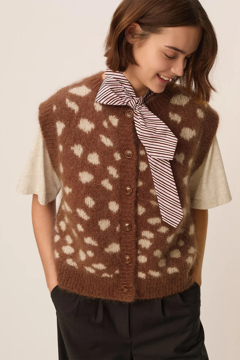 Des Petits Hauts Adola button through tank - jacquard