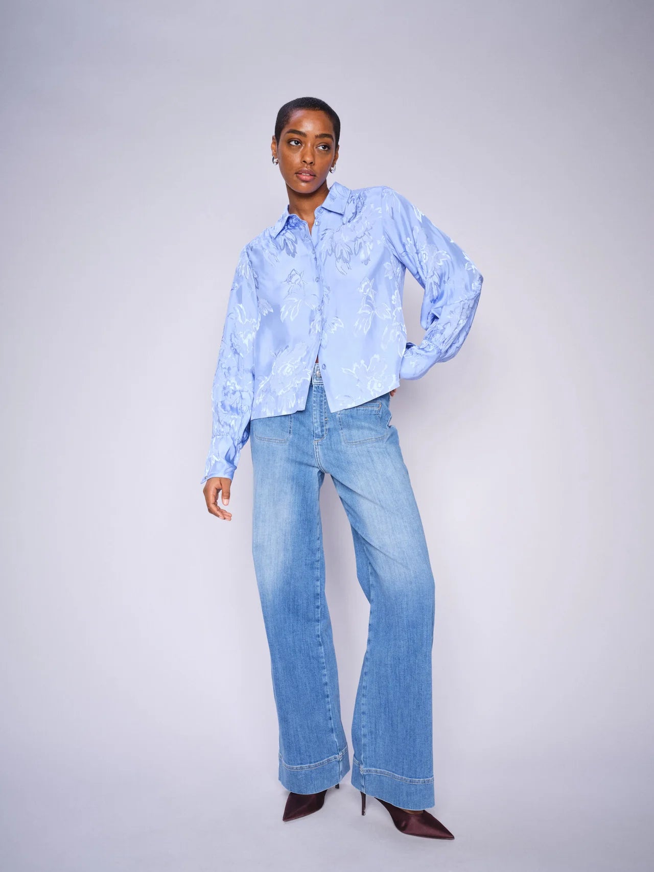 Mos mosh Soey Grendel wide leg jeans - mid wash