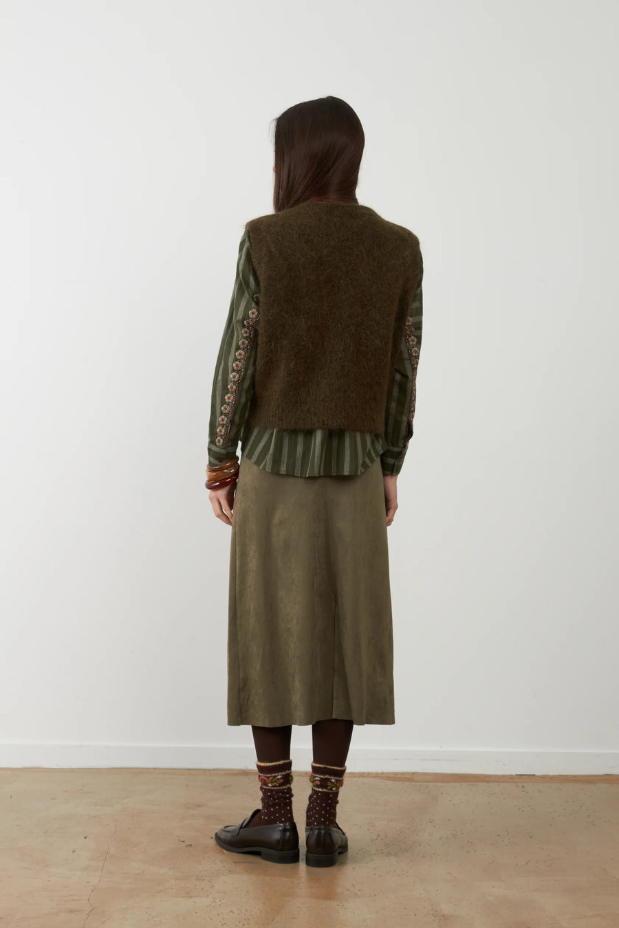 Orfeo knitted tank top  - khaki