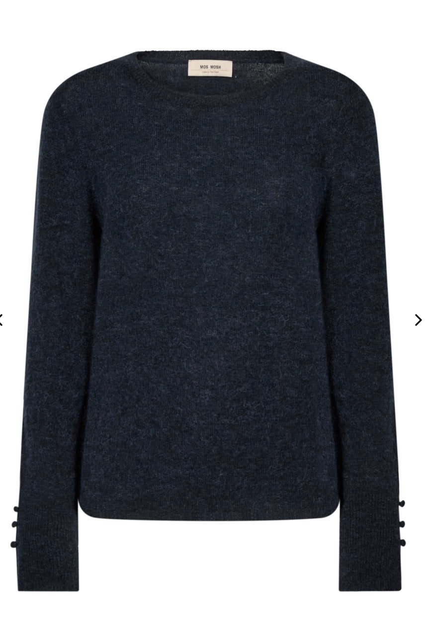 Mos mosh Mape Sophie crew neck  jumper - salute navy