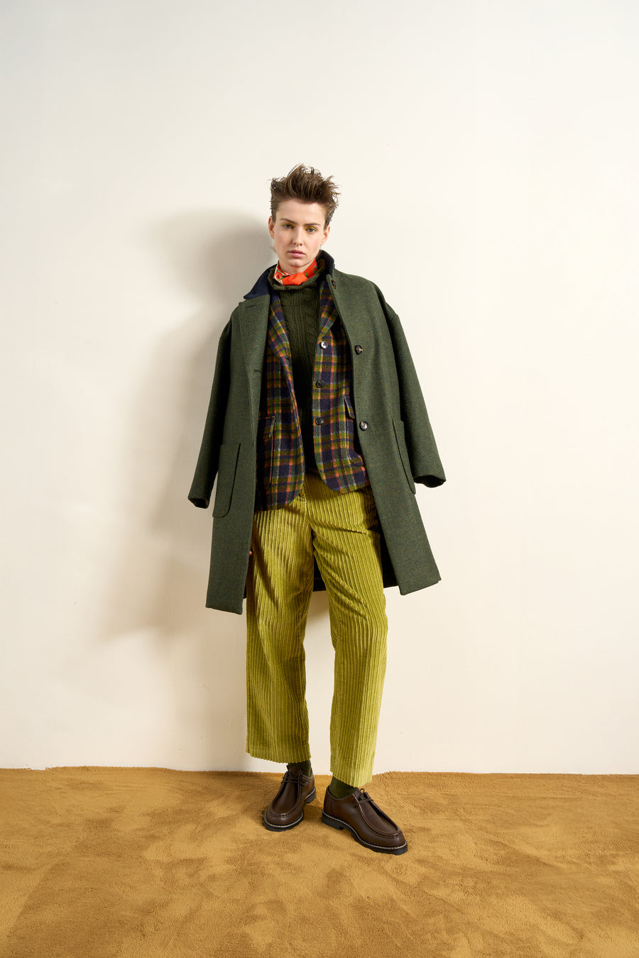 19.61 Milano Giosue wool mix coat - khaki green