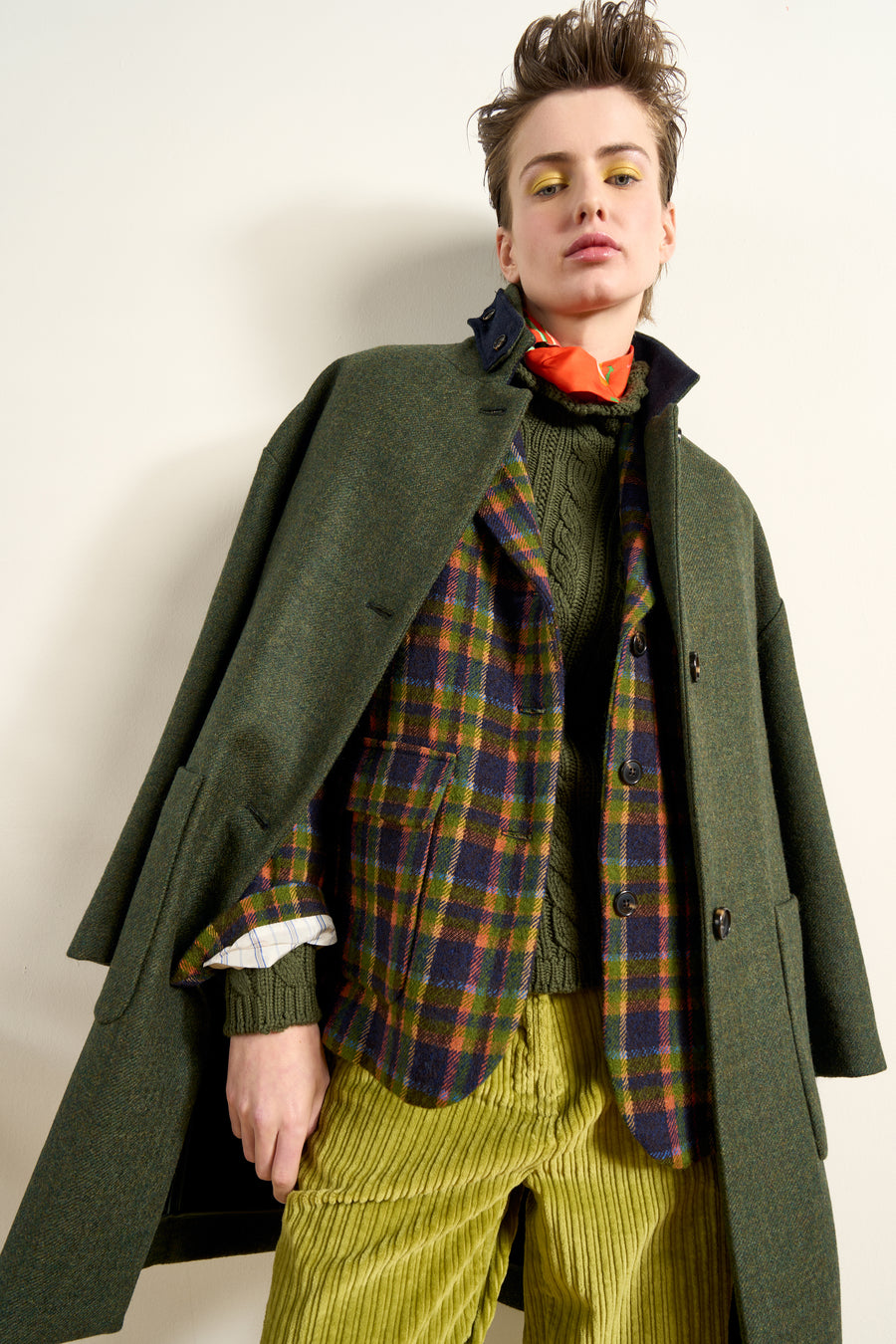19.61 Milano Giosue wool mix coat - khaki green