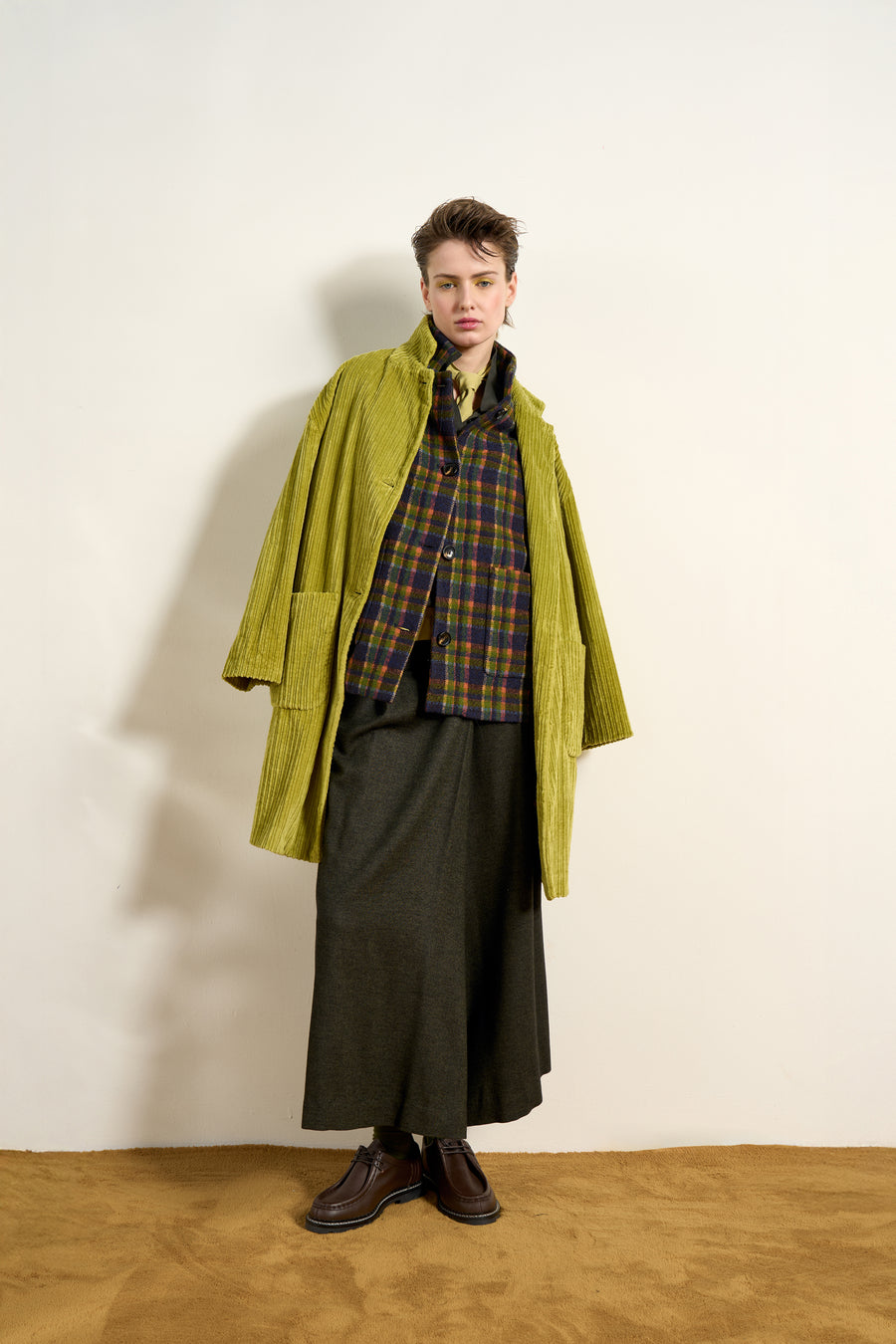 19.61 Milano Lisa wool mix skirt / culottes - khaki green
