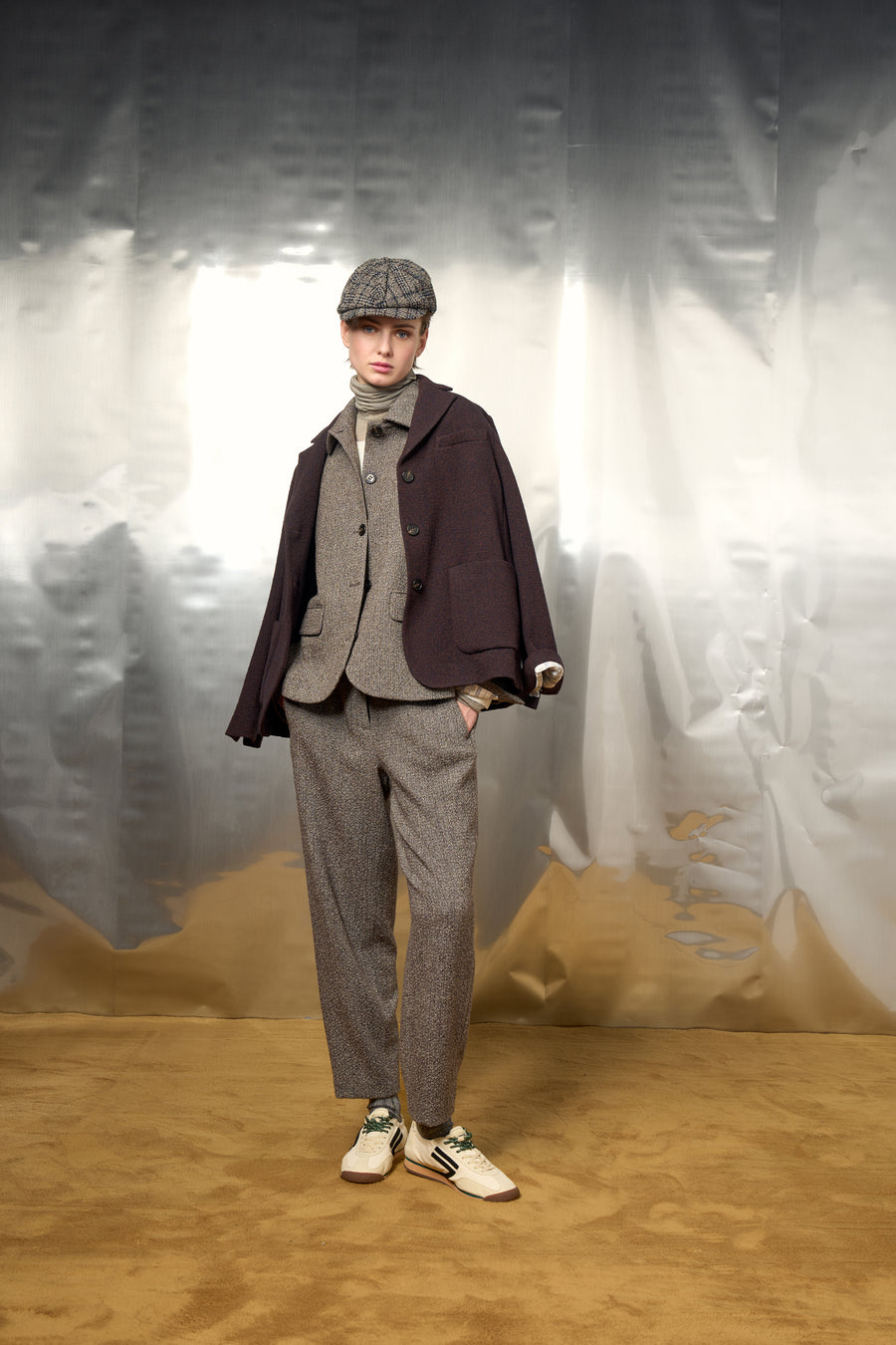 19.61 Milano Anita wool mix jacket - brown fleck