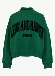 Leon + Harper crew neck sweat - green