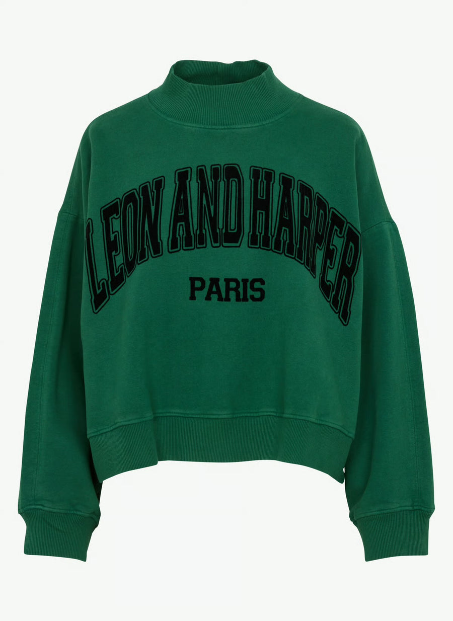 Leon + Harper crew neck sweat - green